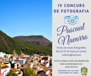 Lee más sobre el artículo Serra convoca el IV Concurso de Fotografía Pascual Navarro