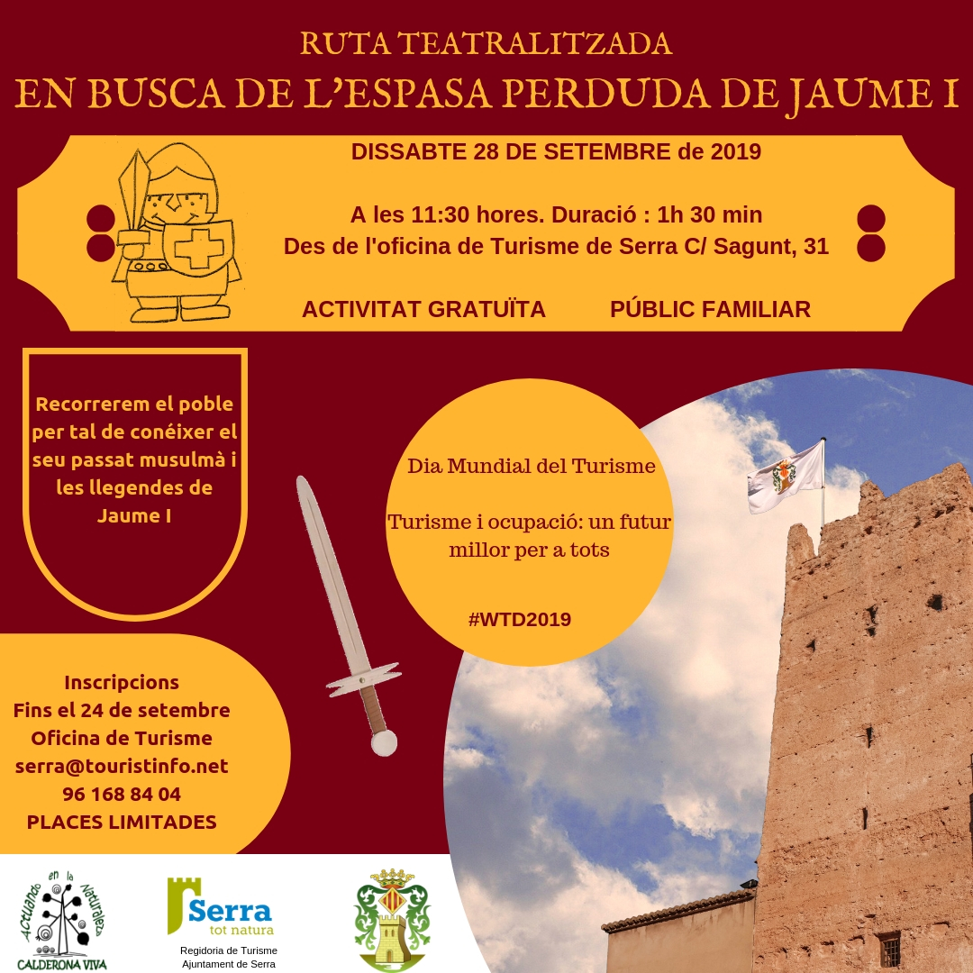 En este momento estás viendo Dia Mundial del Turismo – Ruta teatralizada gratuita: En busca de la espada perdida de Jaume I