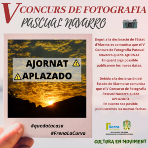 Lee más sobre el artículo Se aplaza el V Concurso de Fotografía Pascual Navarro