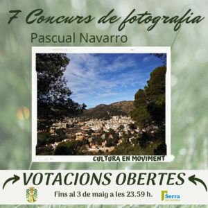 Lee más sobre el artículo El Ayuntamiento de Serra abre las votaciones para el 7º Concurso de fotografía Pascual Navarro