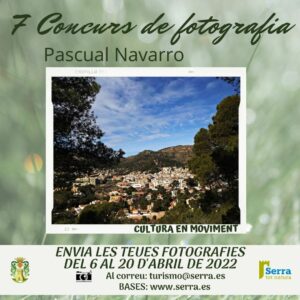 Read more about the article Serra convoca el 7é concurs de Fotografia Pascual Navarro