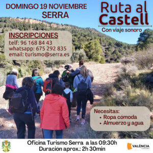 Lee más sobre el artículo Última ruta del año al Castell de Serra el 19 de moviembre